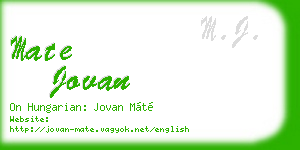 mate jovan business card