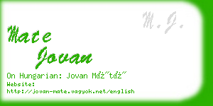 mate jovan business card